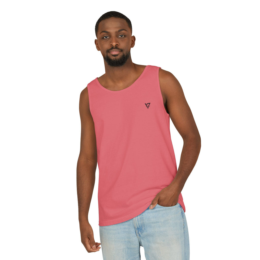 Minimal Geometric Triangle Logo Tank Top | Chest Emblem