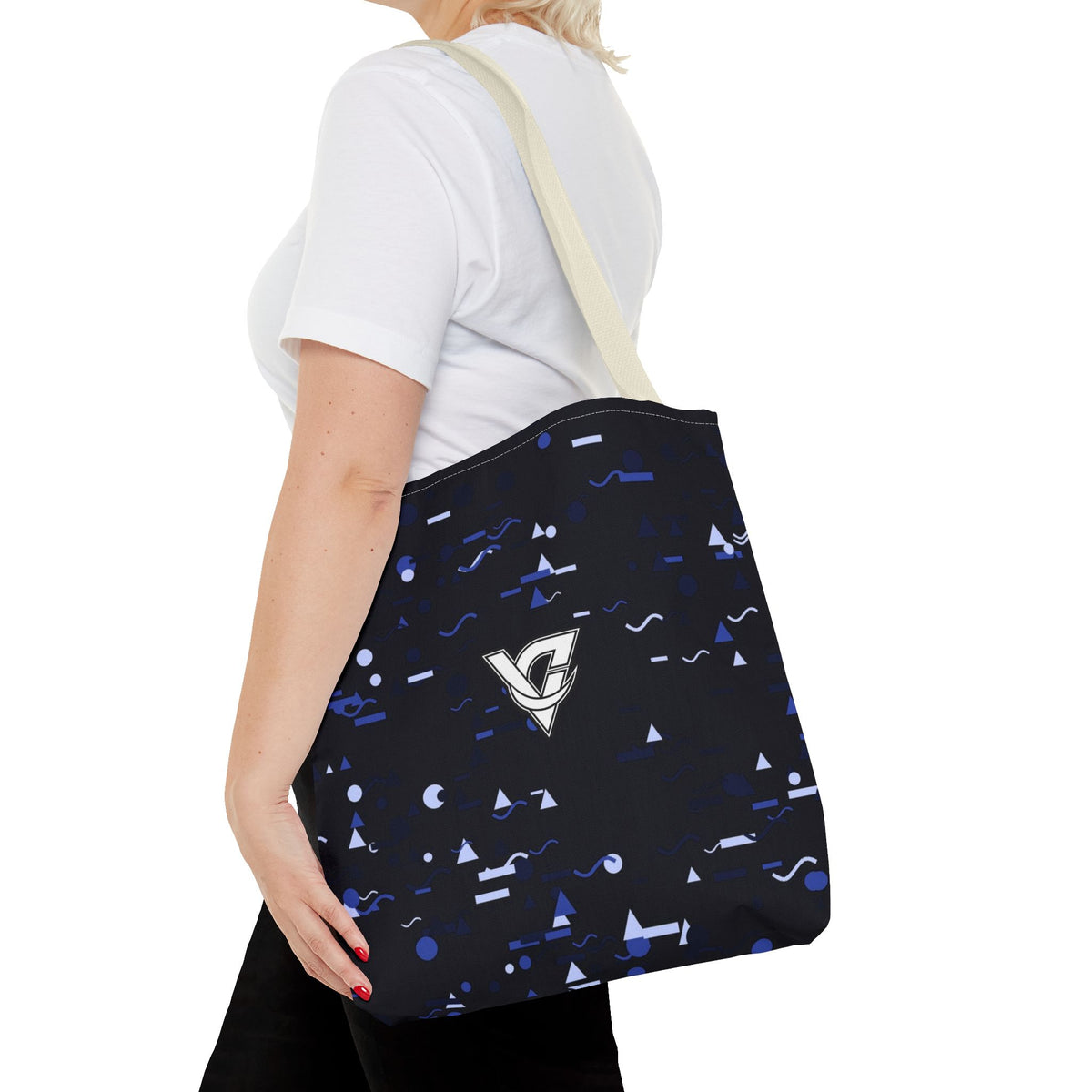 Midnight Confetti Tote Bag — All-Over Print Gym & Everyday Tote