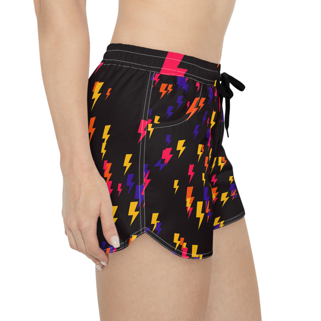 Running Hot Lava Bolt Strike Women's Athletic Shorts with Pockets