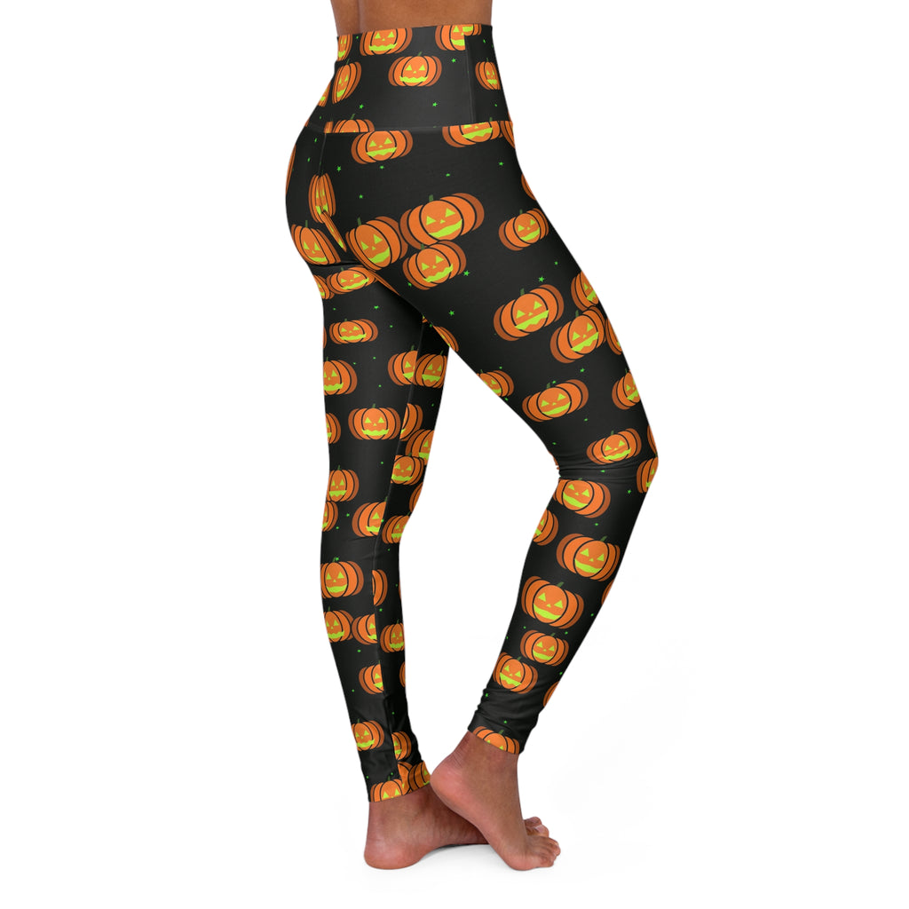 Halloween Toxic Slime Jack-O'-Lantern High-Waisted Yoga Leggings