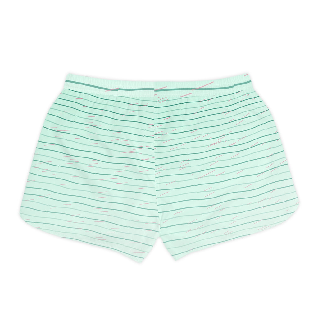 Running Mint Glow Pace Lanes Women's Athletic Shorts with Pockets