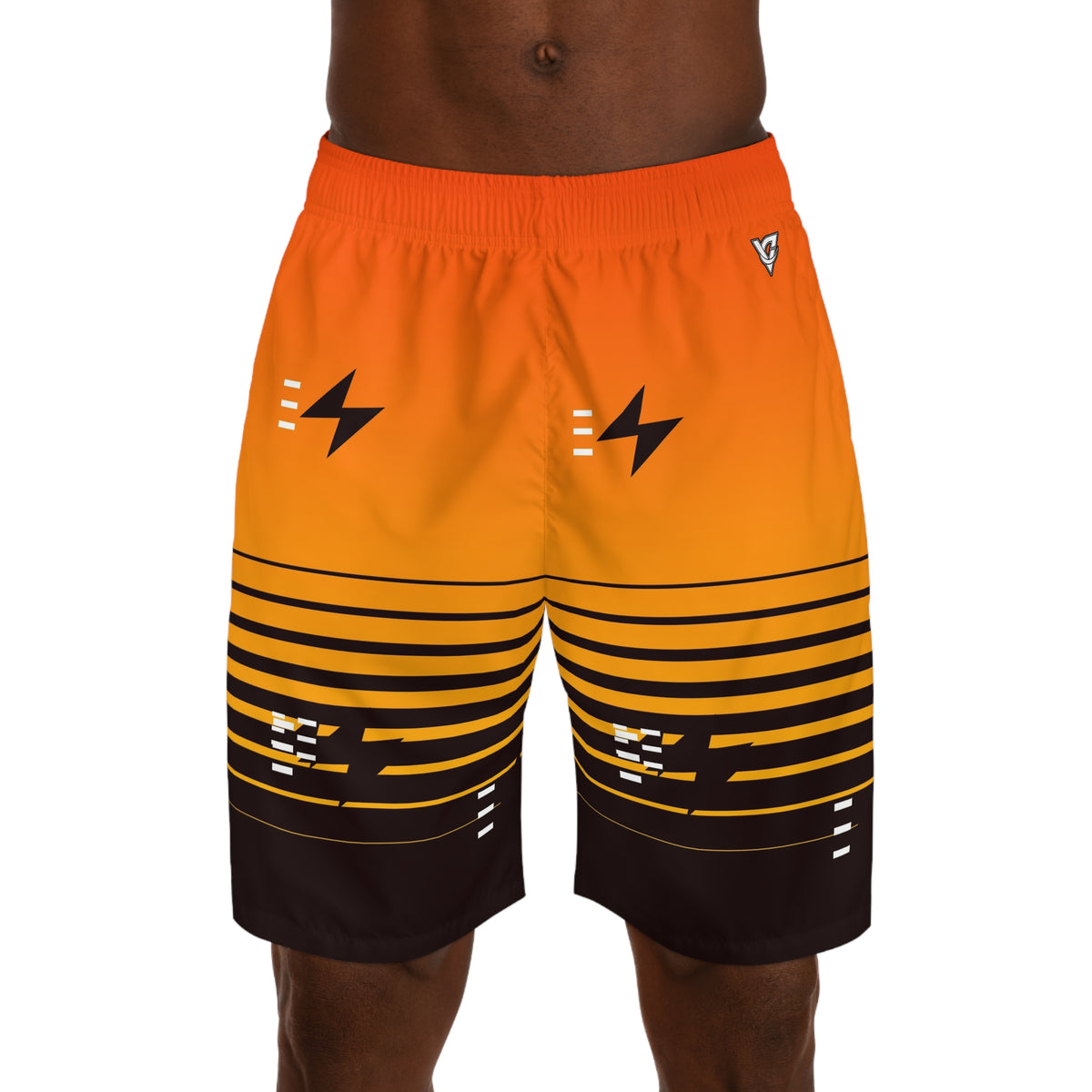 Running Solar Flare Horizon Fade Men's Athletic Shorts with Pockets