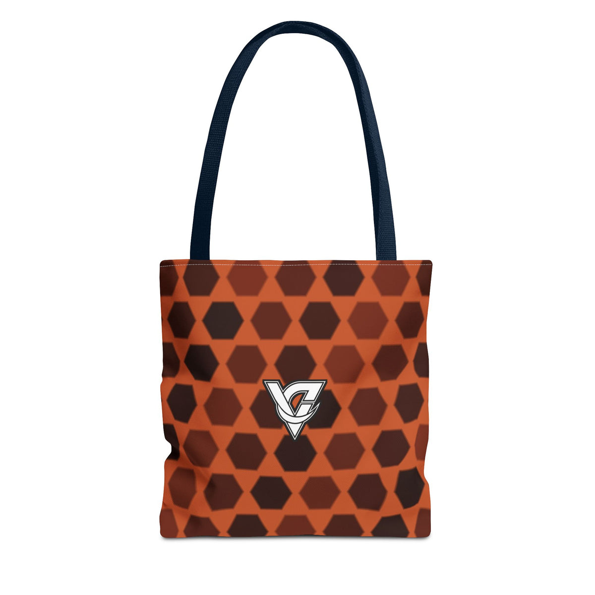 Auburn Hex Grid Tote Bag — All-Over Print Gym & Everyday Tote