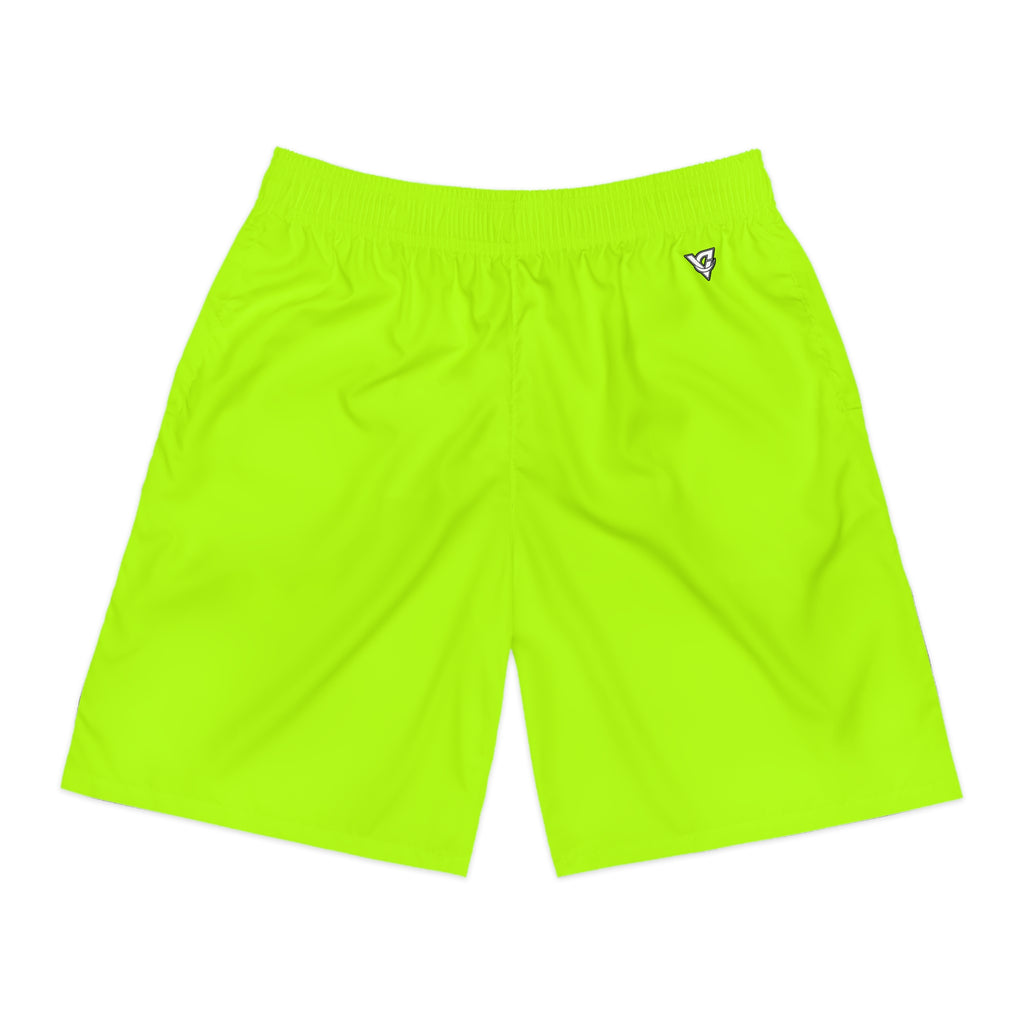Vantacore Solid Lime Green Men's Athletic Shorts with Pockets