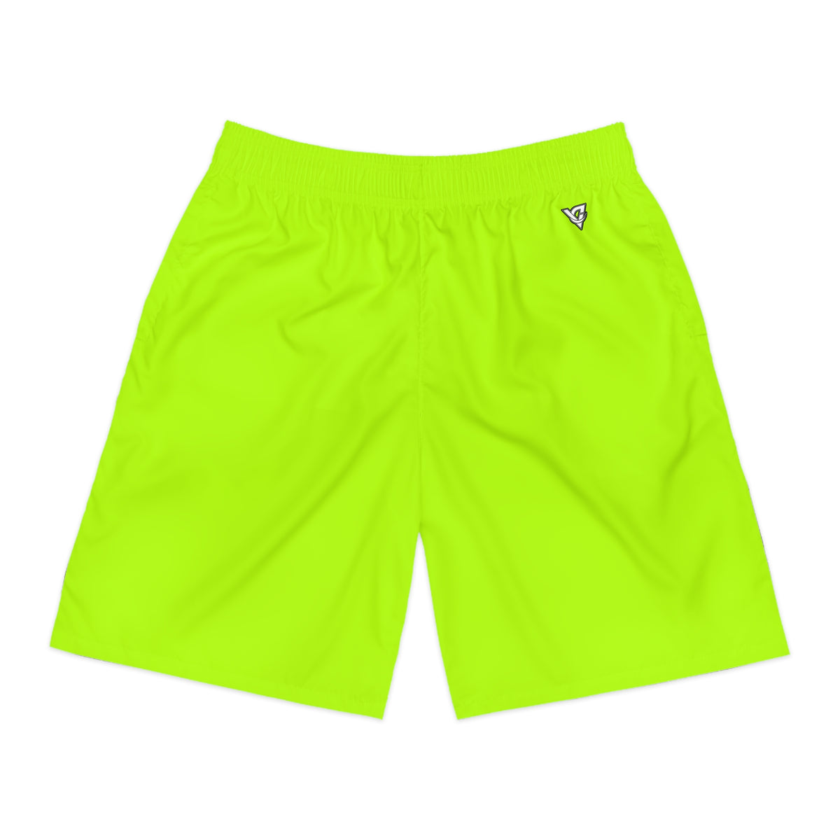 Vantacore Solid Lime Green Men's Athletic Shorts with Pockets