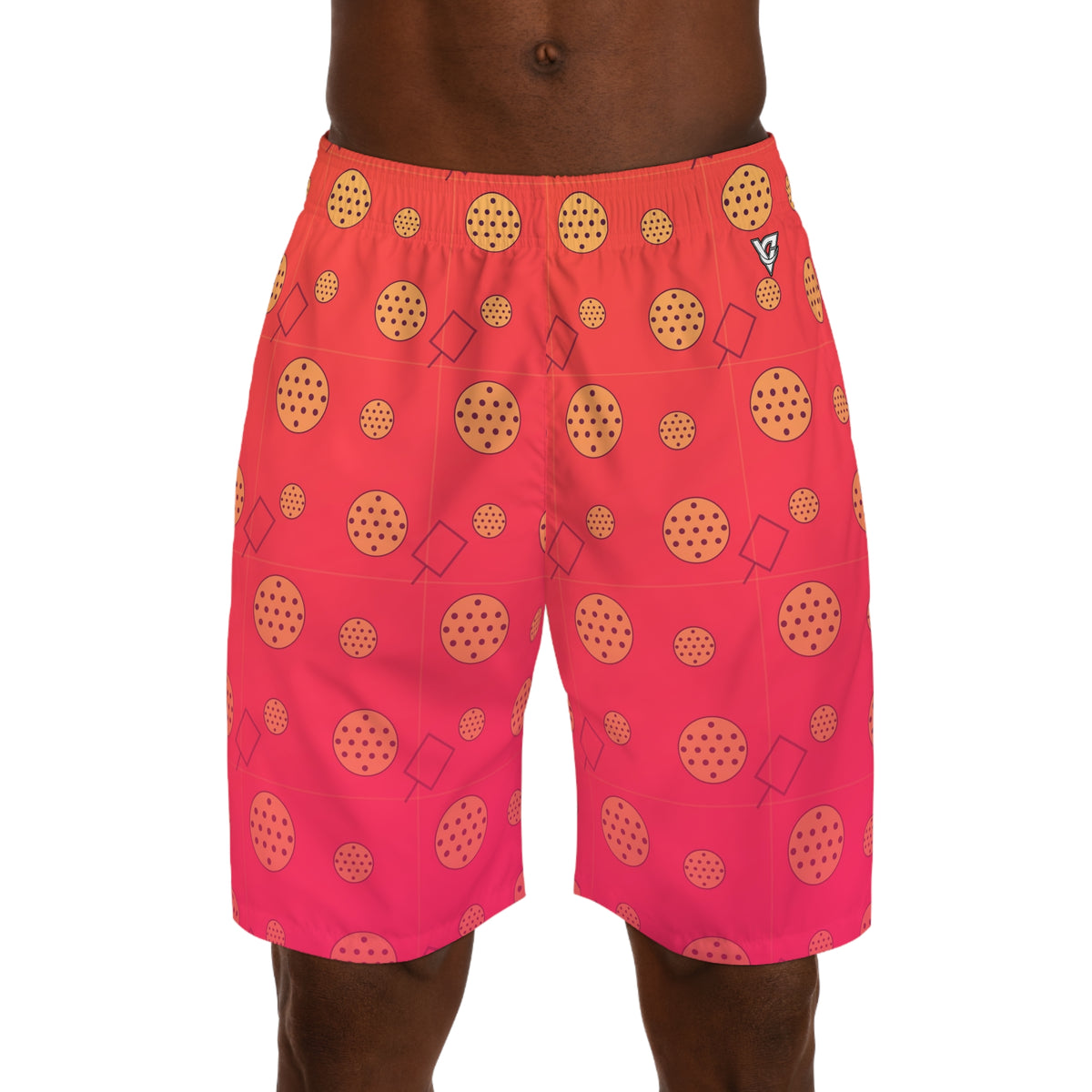 Pickleball Sunset Fade Dink Dot Men's Athletic Shorts with Pockets