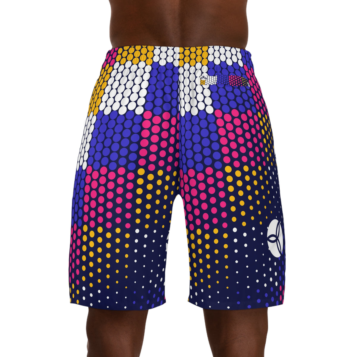 Volleyball Royal Flame Halftone Pulse Men's Athletic Shorts with Pockets