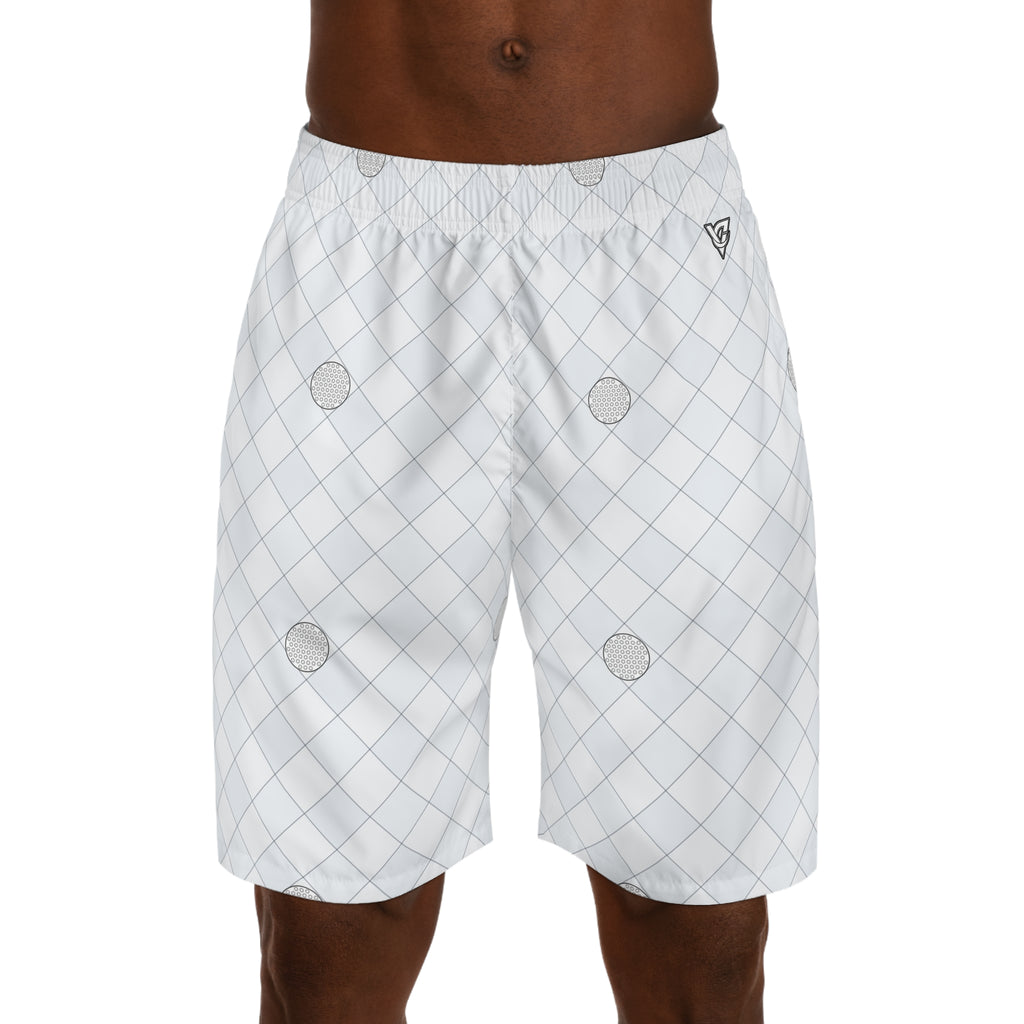 Golf Arctic White Dimple Links Men's Athletic Shorts with Pockets