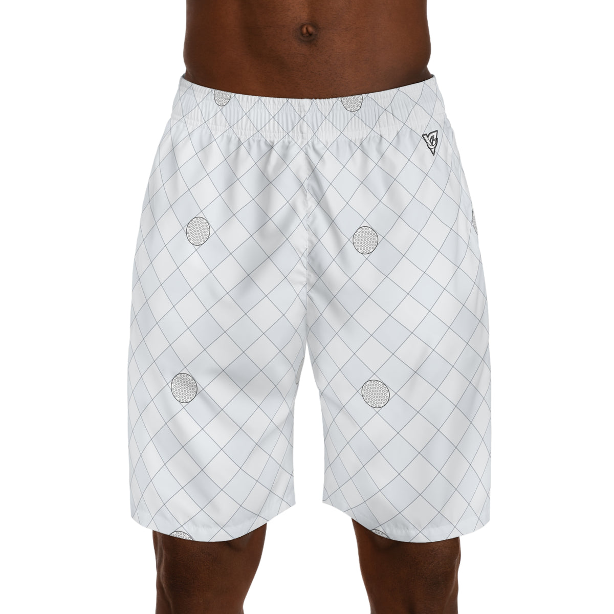Golf Arctic White Dimple Links Men's Athletic Shorts with Pockets