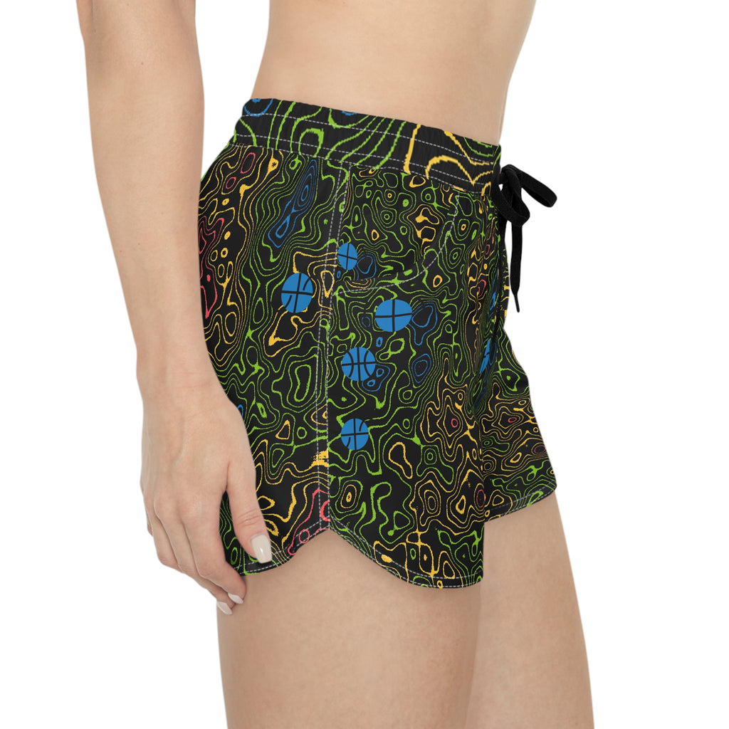 Basketball Rainbow Rally Topo Trail Women's Athletic Shorts with Pockets