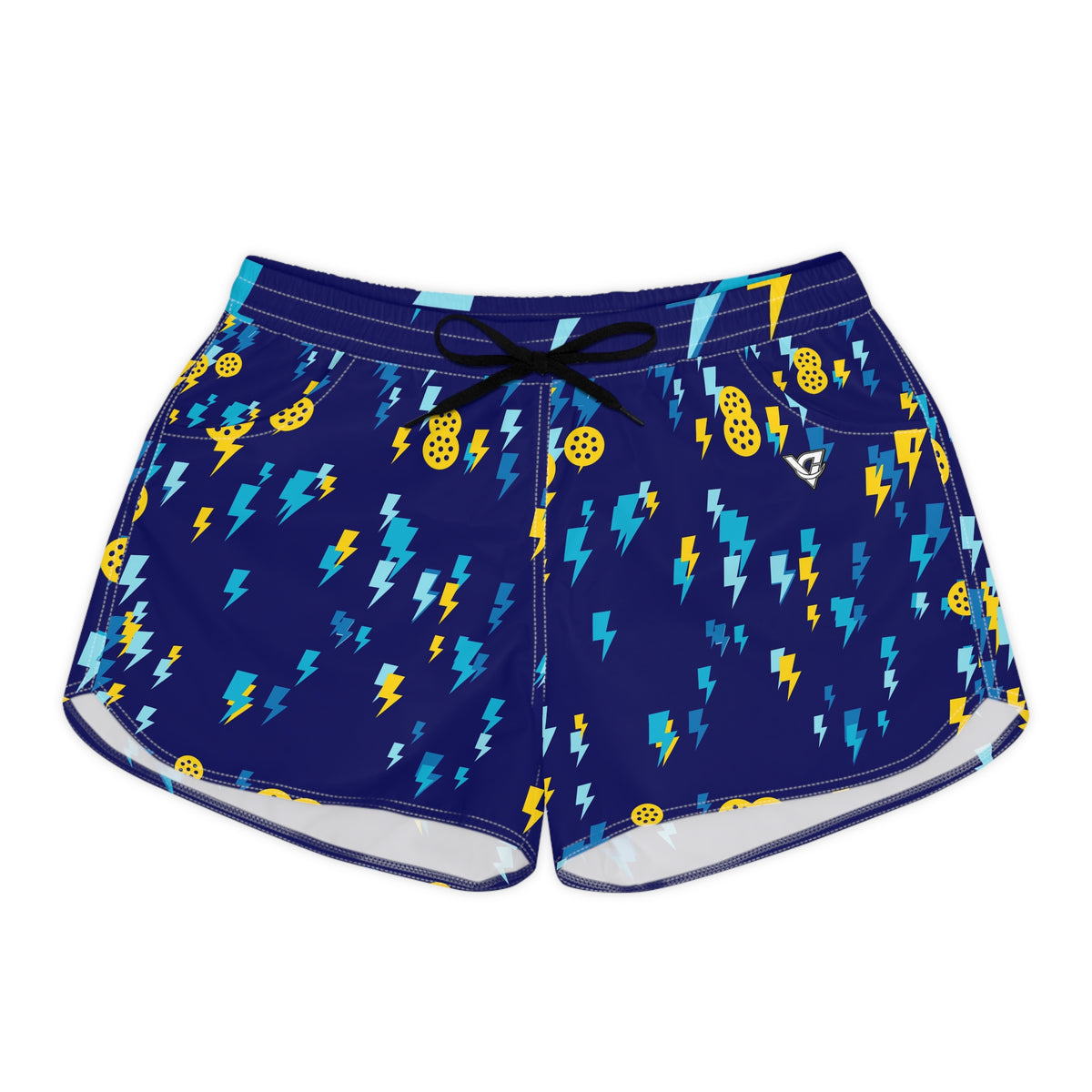 Pickleball Cobalt Spark Bolt Strike Women's Athletic Shorts with Pockets