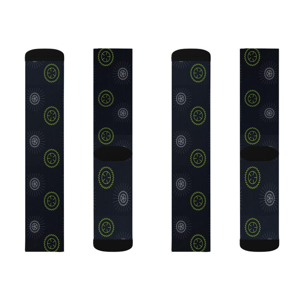 Cycling Volt Night Chainring Athletic Crew Socks