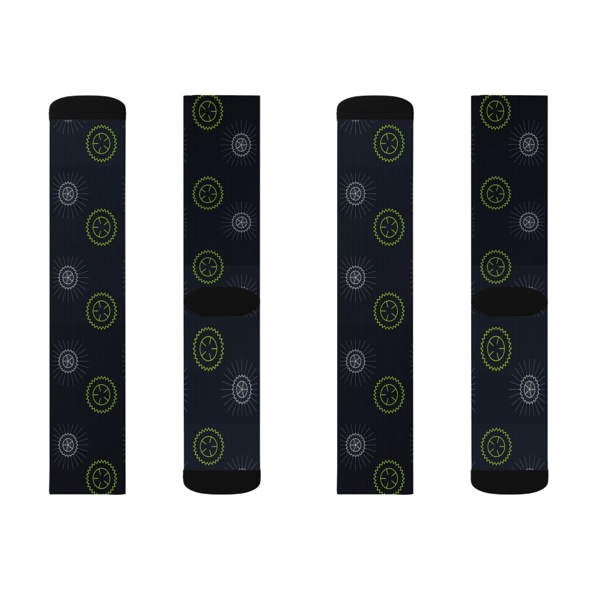 Cycling Volt Night Chainring Athletic Crew Socks
