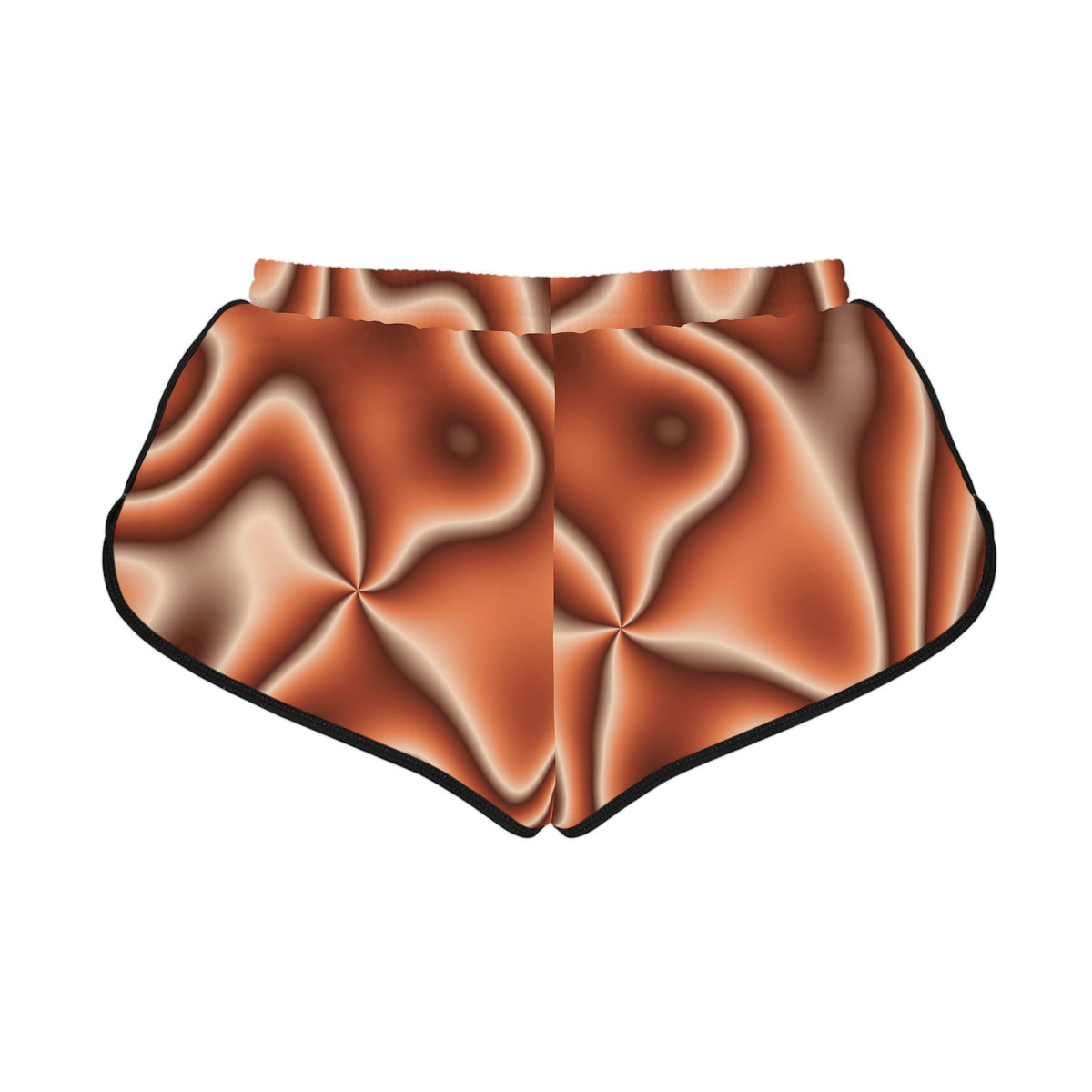 Women's Terracotta Tie-Dye Relaxed Shorts — All-Over Print Running & Workout Shorts