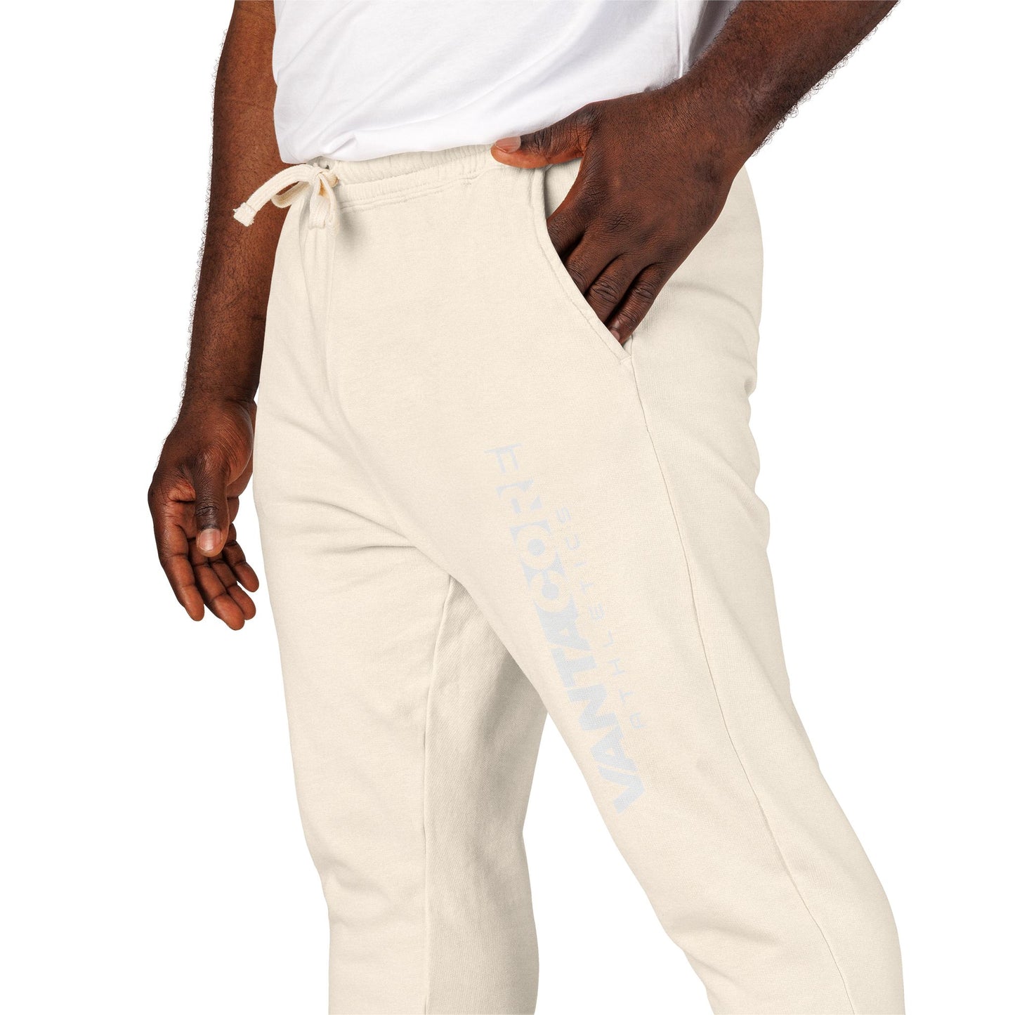 Copy of Vertical 'VANTOCOL?' Graphic Sweatpants — Garment-Dyed Fleece Joggers