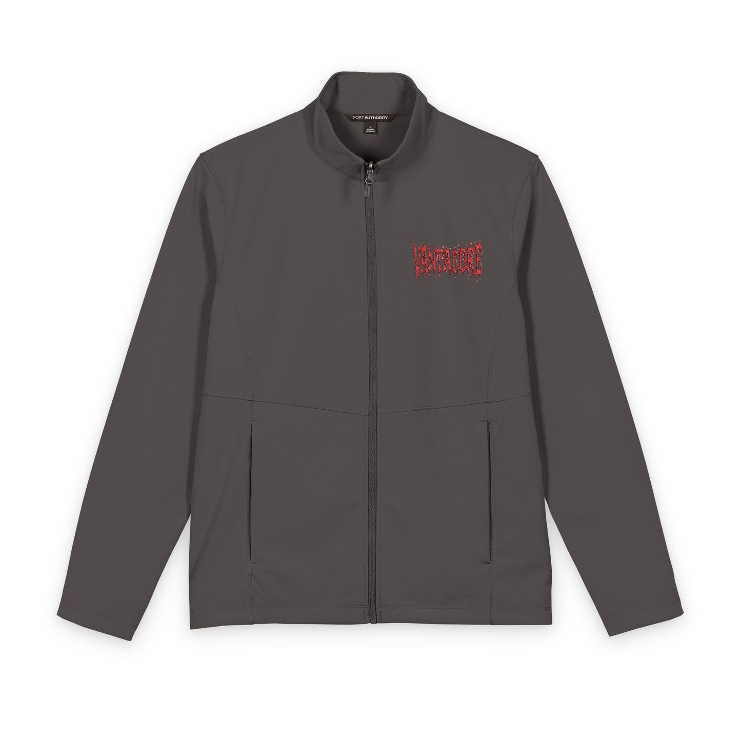 Men's Soft Shell Jacket with Red Floral 'Grateful' Chest Logo