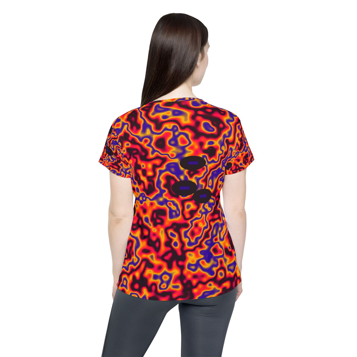 Football Hot Lava Marble Flow Women's Sports Jersey