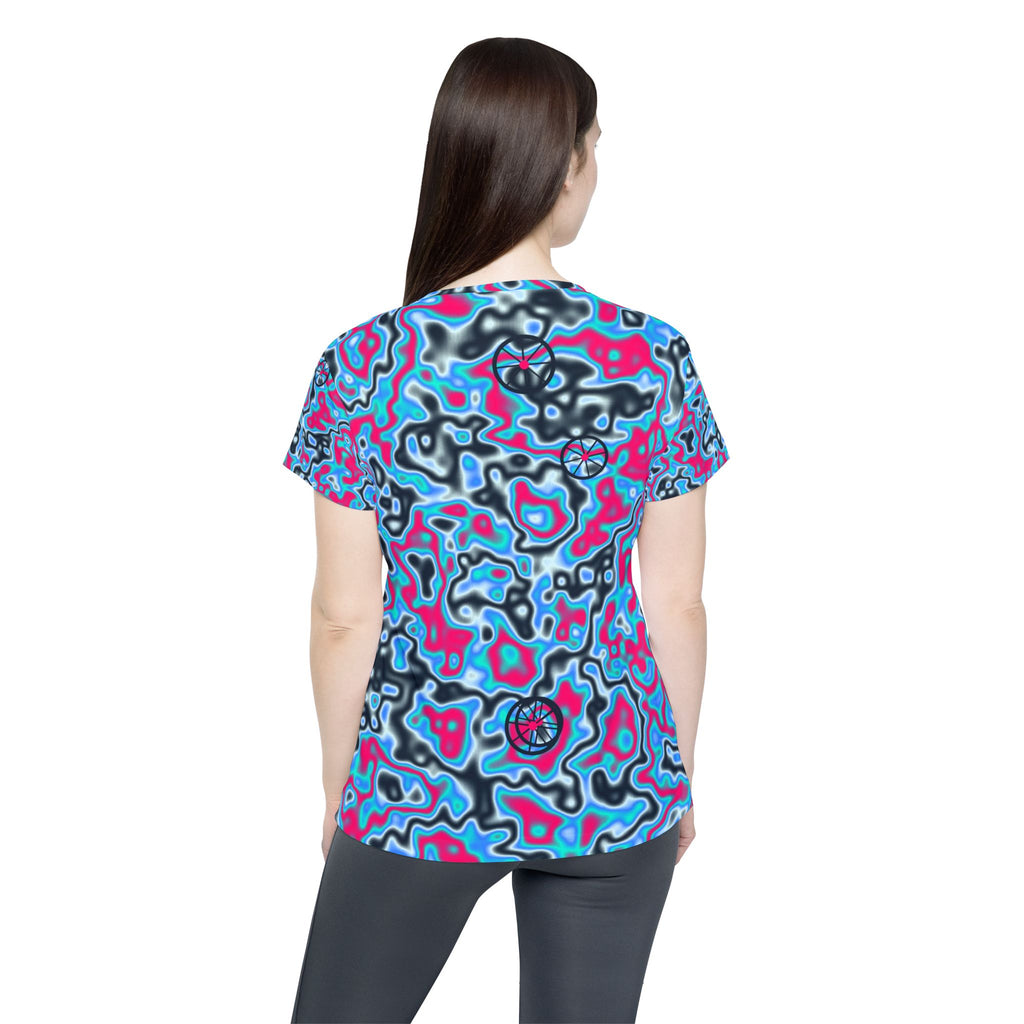 Cycling Arctic Neon Marble Flow Women's Sports Jersey