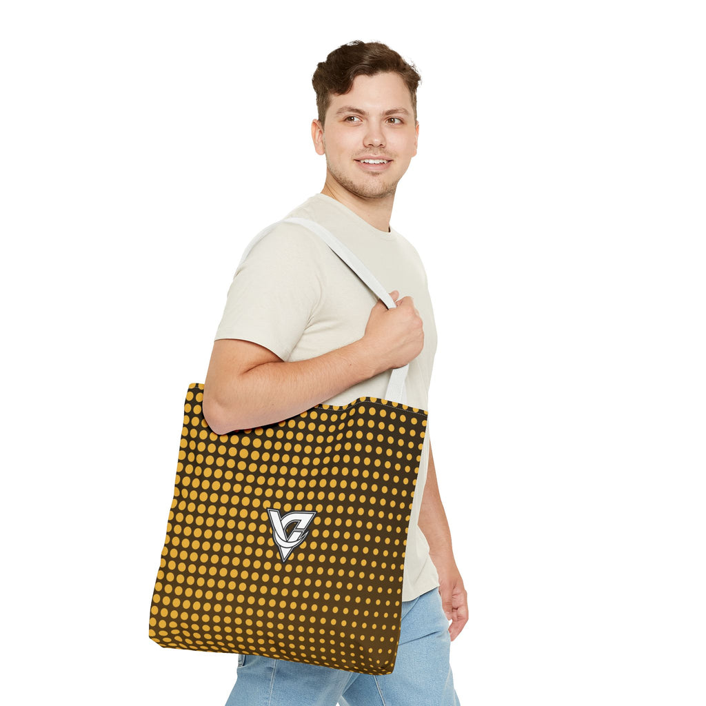 Harvest Gold Halftone Tote Bag — All-Over Print Gym & Everyday Tote