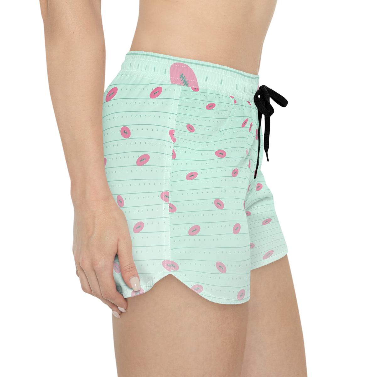 Football Mint Glow Gridiron Women's Athletic Shorts with Pockets