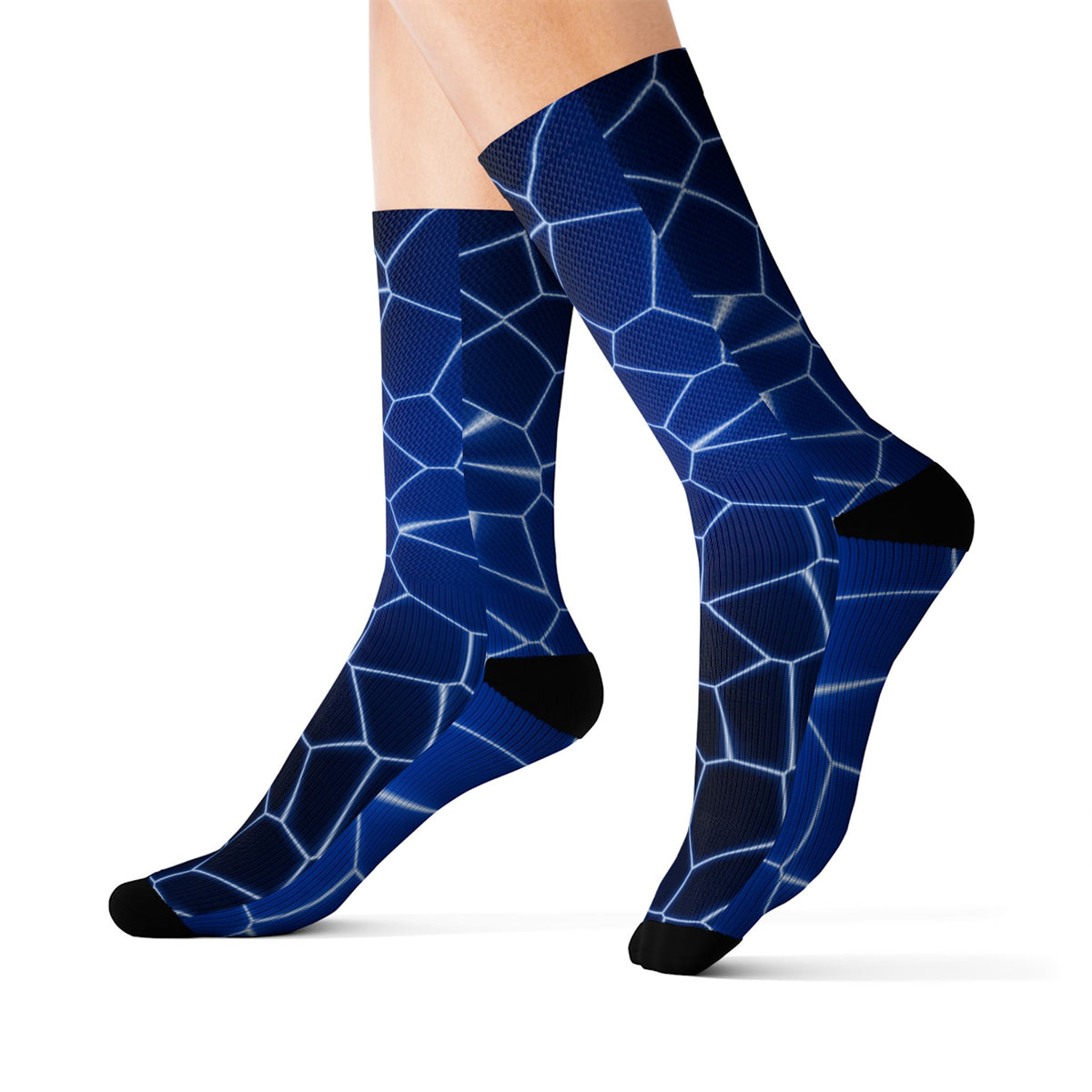 Cobalt Rift Athletic Crew Socks