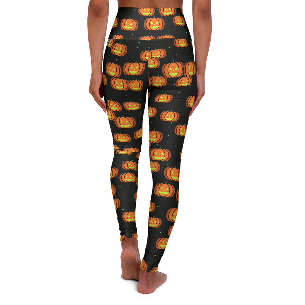 Halloween Toxic Slime Jack-O'-Lantern High-Waisted Yoga Leggings (AOP)