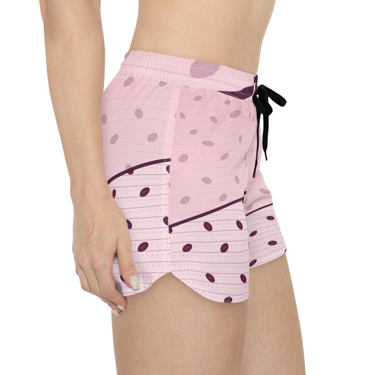 Football Blush Rose Gridiron Women's Athletic Shorts with Pockets