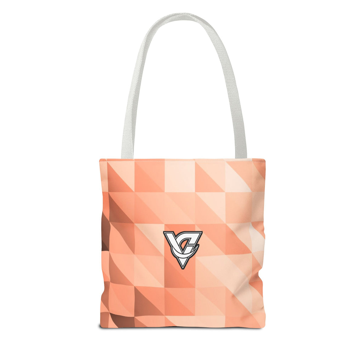 Peach Low-Poly Tote Bag — All-Over Print Gym & Everyday Tote
