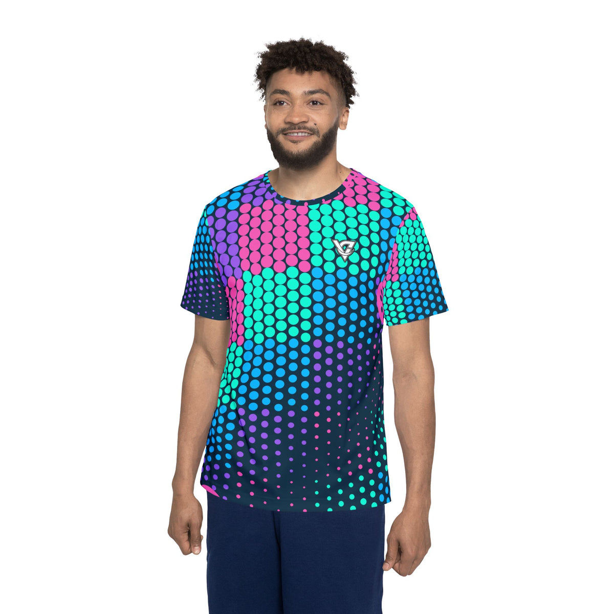 Pickleball Neon Lagoon Halftone Pulse Men's Sports Jersey