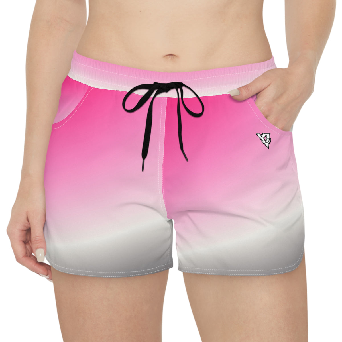 Women's Multipurpose Athletic Shorts with Pockets | Hot Pink Ombre