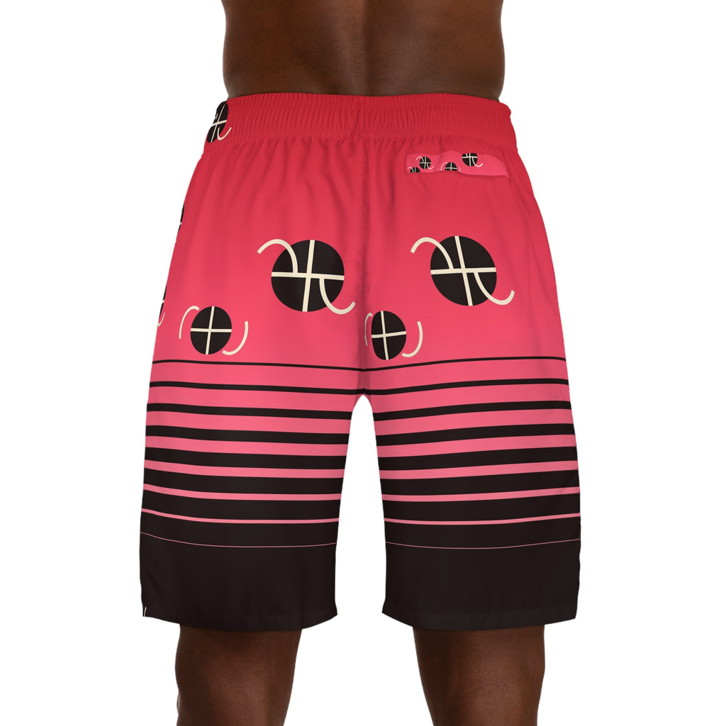 Basketball Ruby Rush Horizon Fade Men's Athletic Shorts with Pockets