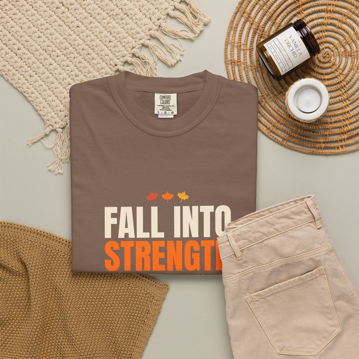 Fall Into Strength | Women's Garment-Dyed Graphic Tee