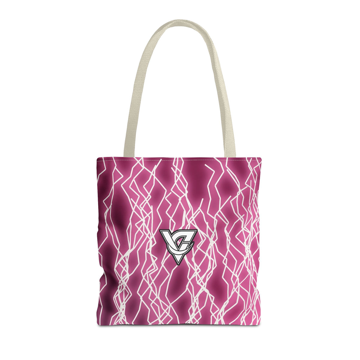 Hot Pink Lightning Tote Bag — All-Over Print Gym & Everyday Tote