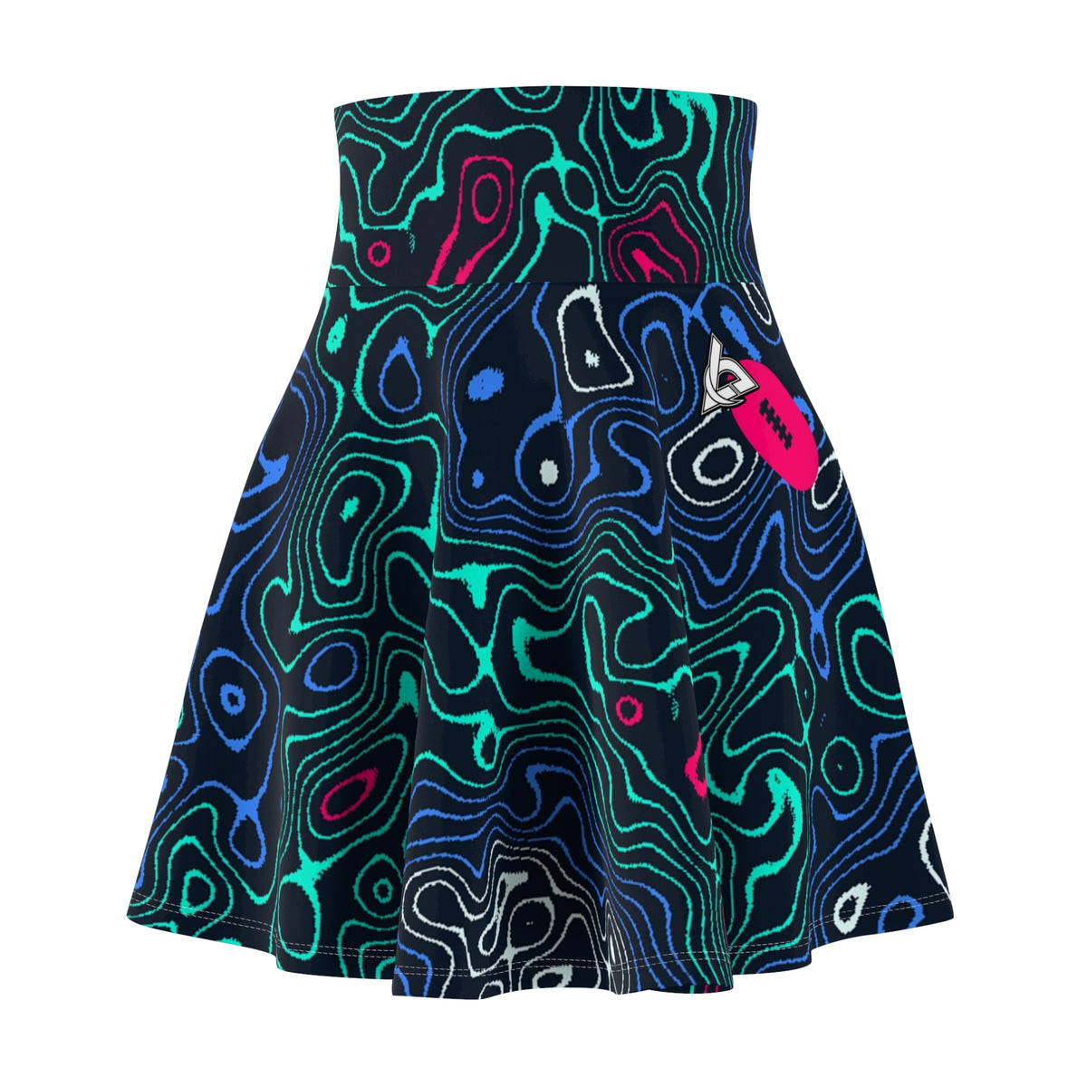 Football Arctic Neon Topo Trail Women's Athletic Skater Skirt