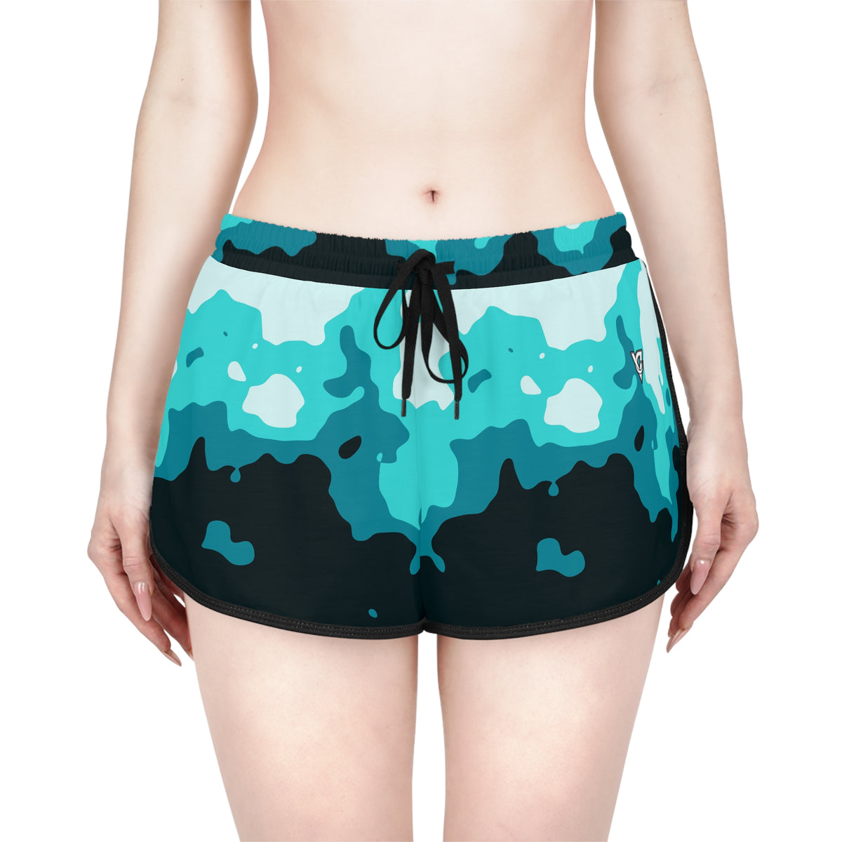 Women's Aqua Magma Relaxed Shorts — All-Over Print Running & Workout Shorts