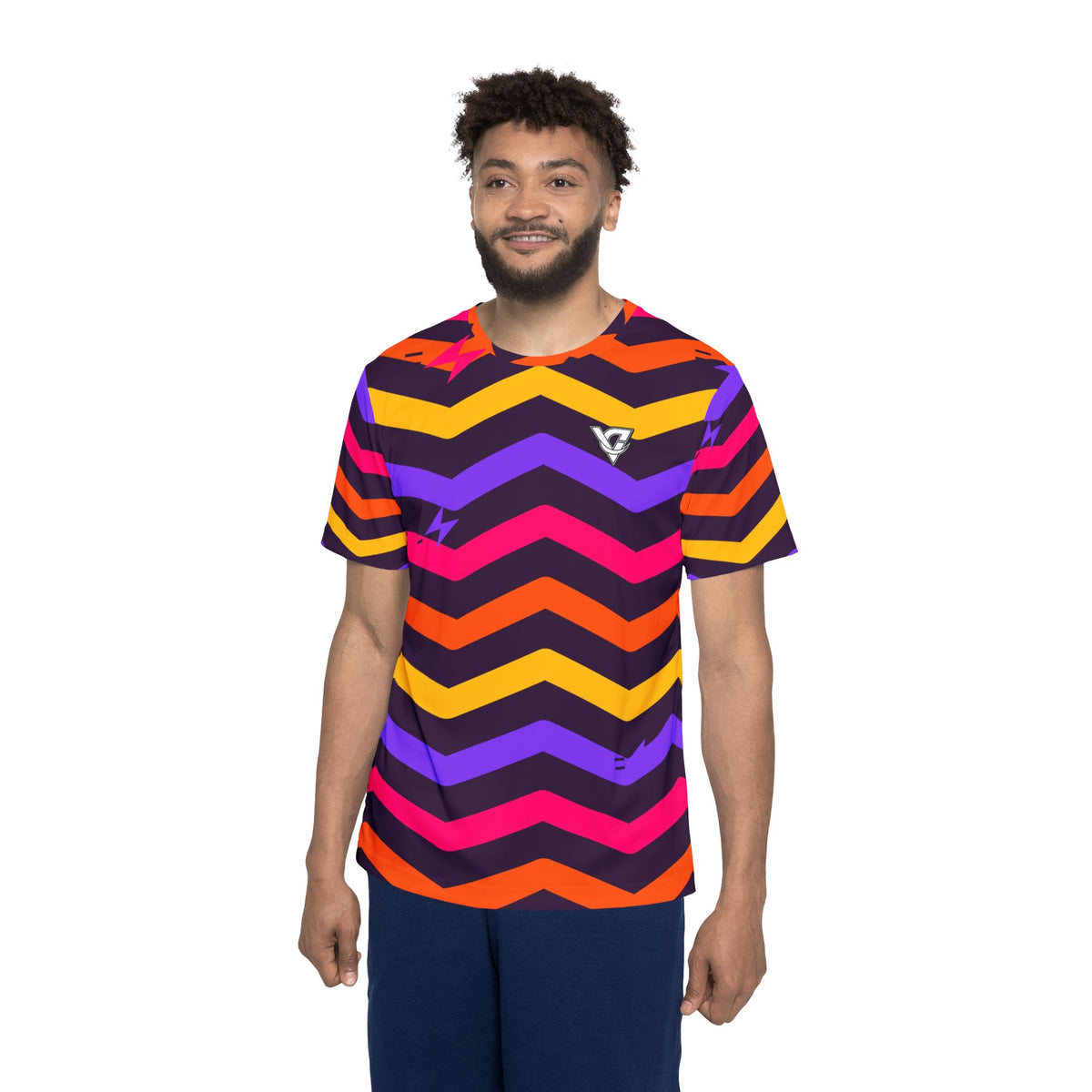 Running Berry Blast Chevron Rush Men's Sports Jersey
