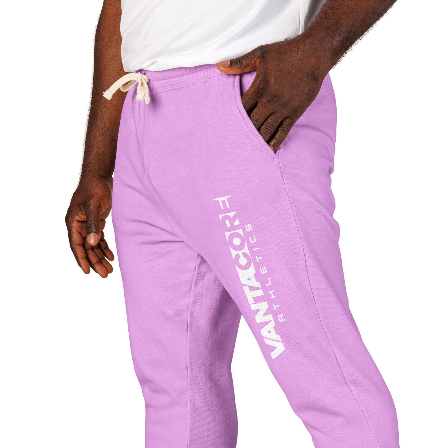 Copy of Vertical 'VANTOCOL?' Graphic Sweatpants — Garment-Dyed Fleece Joggers