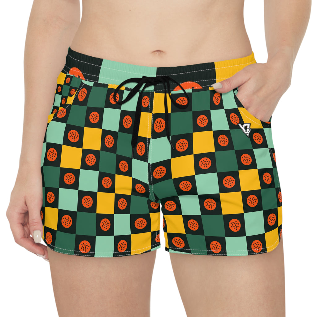 Golf Jungle Juice Checker Drive Women's Athletic Shorts with Pockets