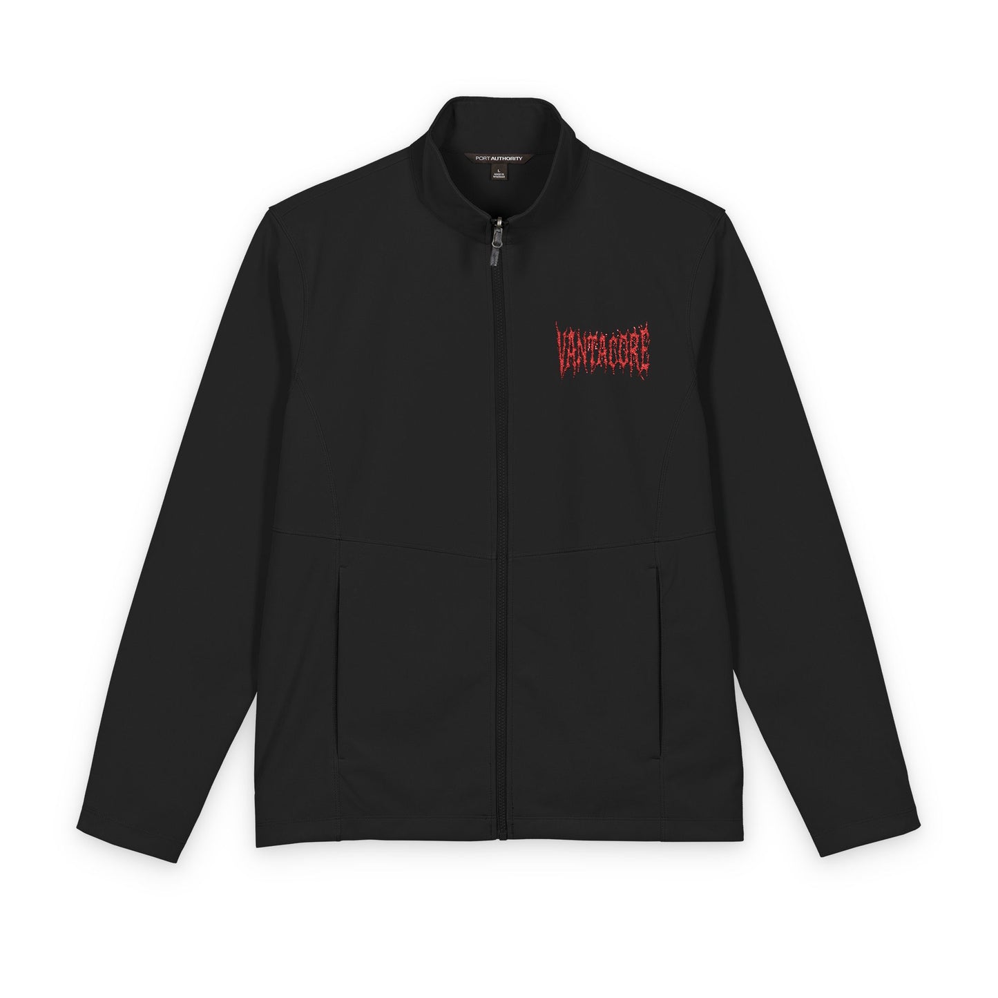Men's Soft Shell Jacket with Red Floral 'Grateful' Chest Logo
