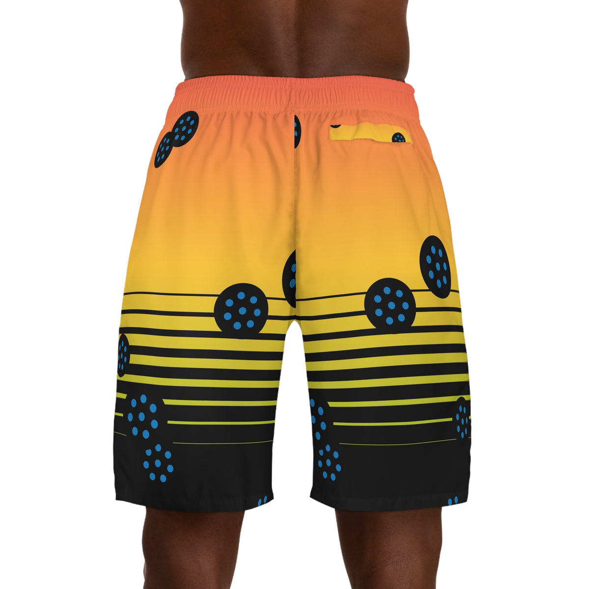 Pickleball Rainbow Rally Horizon Fade Men's Athletic Shorts with Pockets