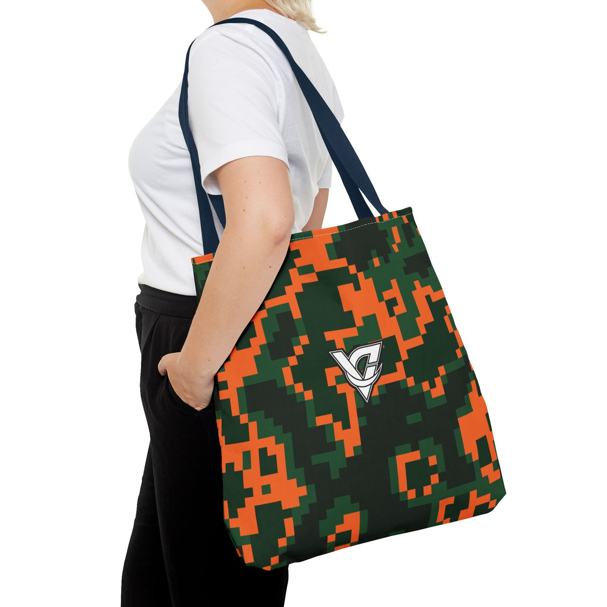 Evergreen Ember Digital Camo Tote Bag — All-Over Print Gym & Everyday Tote