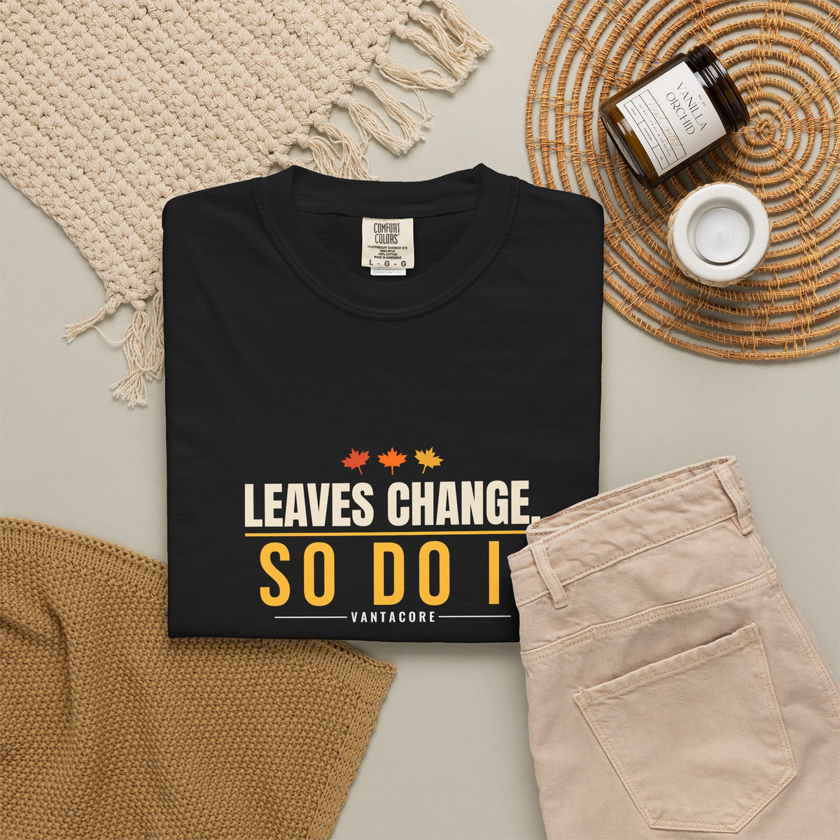 Leaves Change. So Do I. | Women's Garment-Dyed Graphic Tee
