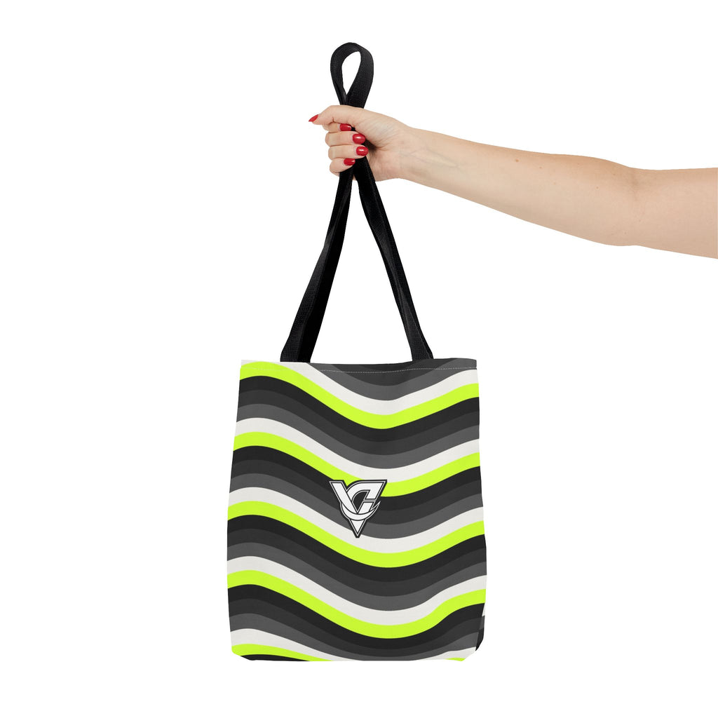 Graphite Wave Tote Bag — All-Over Print Gym & Everyday Tote