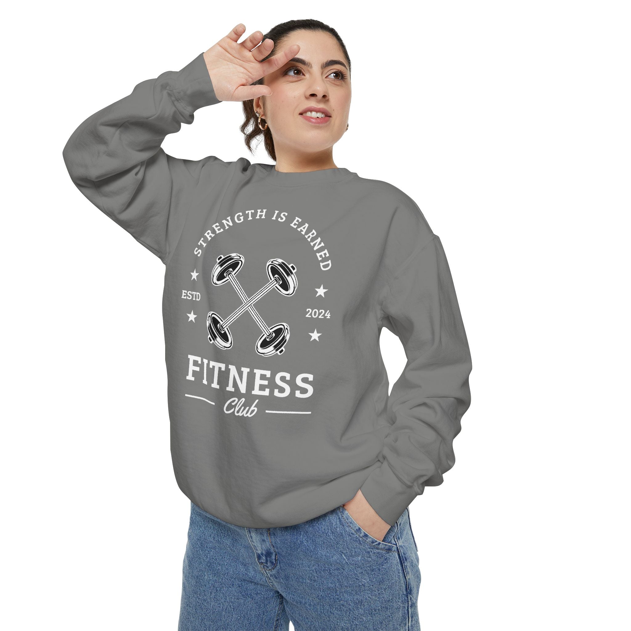 Fitness Club Sweatshirt | "Strength Is Earned" Crewneck