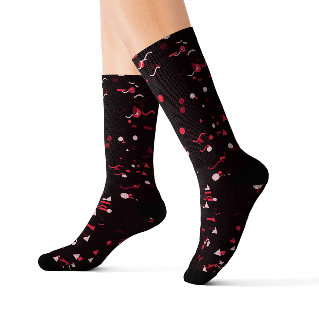 Cherry Confetti Athletic Crew Socks
