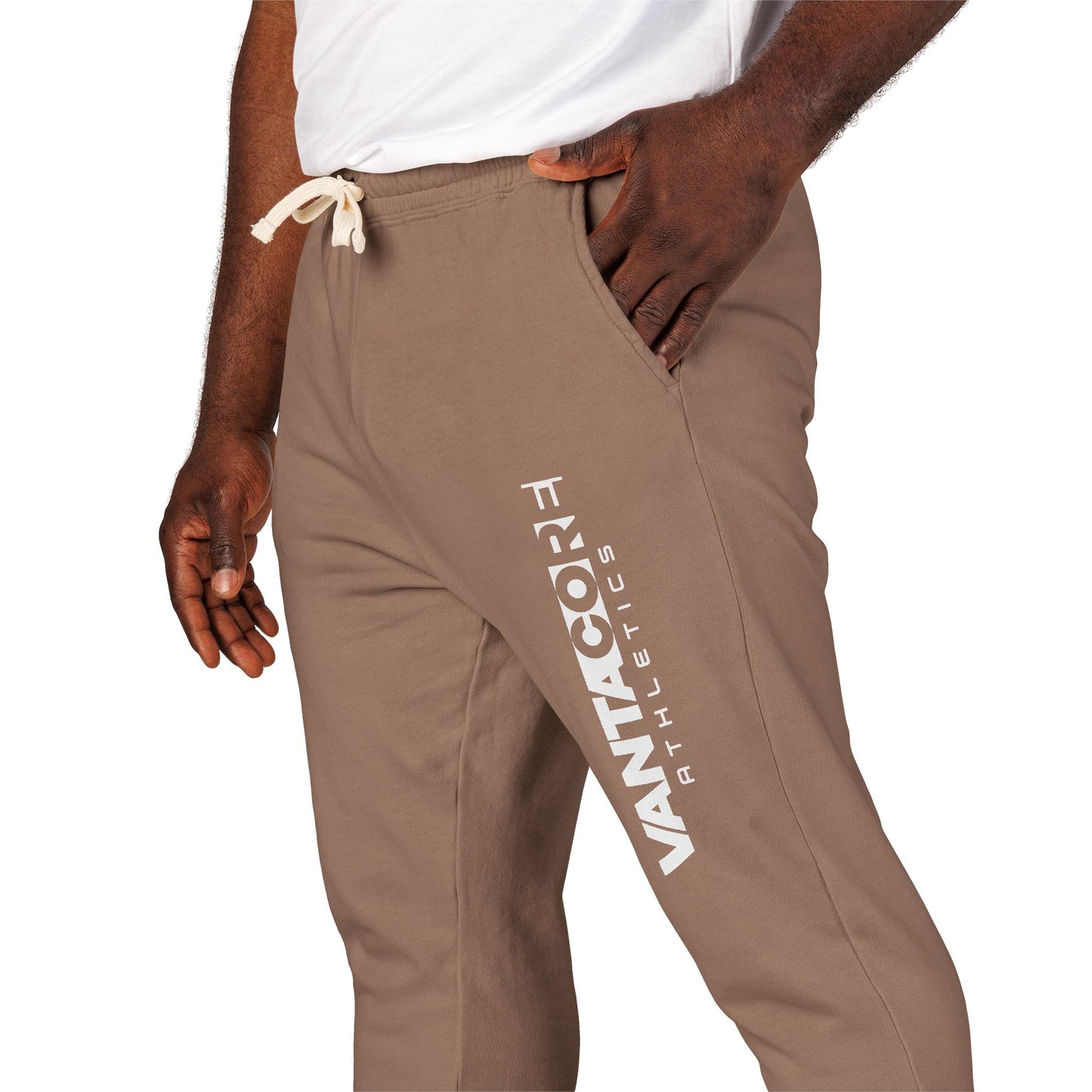 Copy of Vertical 'VANTOCOL?' Graphic Sweatpants — Garment-Dyed Fleece Joggers
