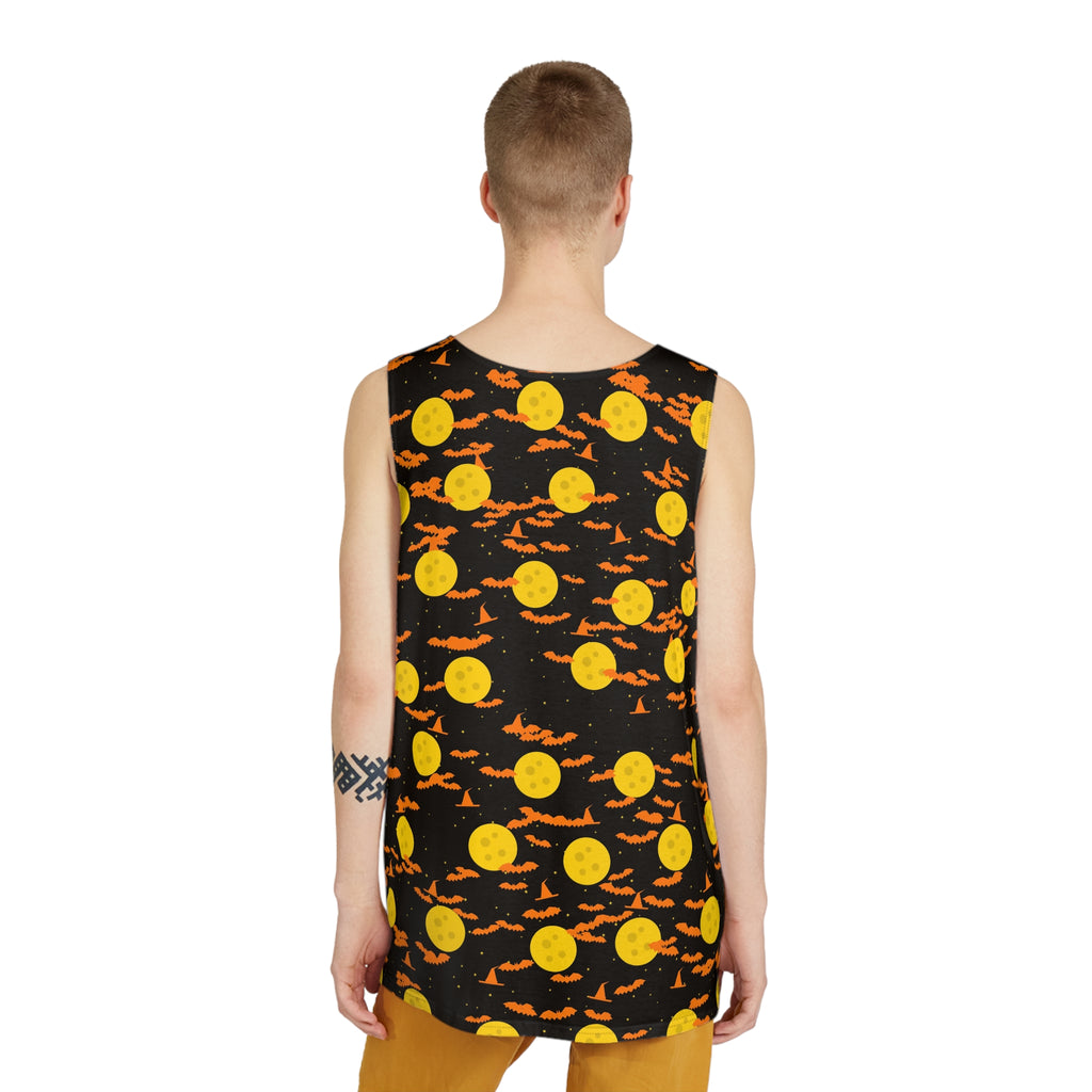 Halloween Candy Corn Haunted Moon Men's Athletic Tank