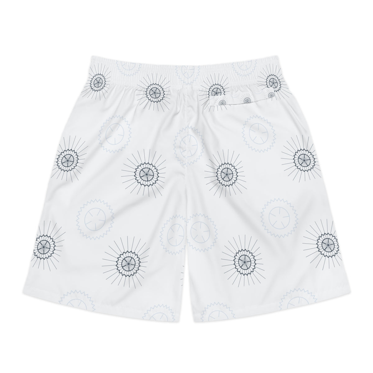 Cycling Arctic White Chainring Men's Athletic Shorts with Pockets