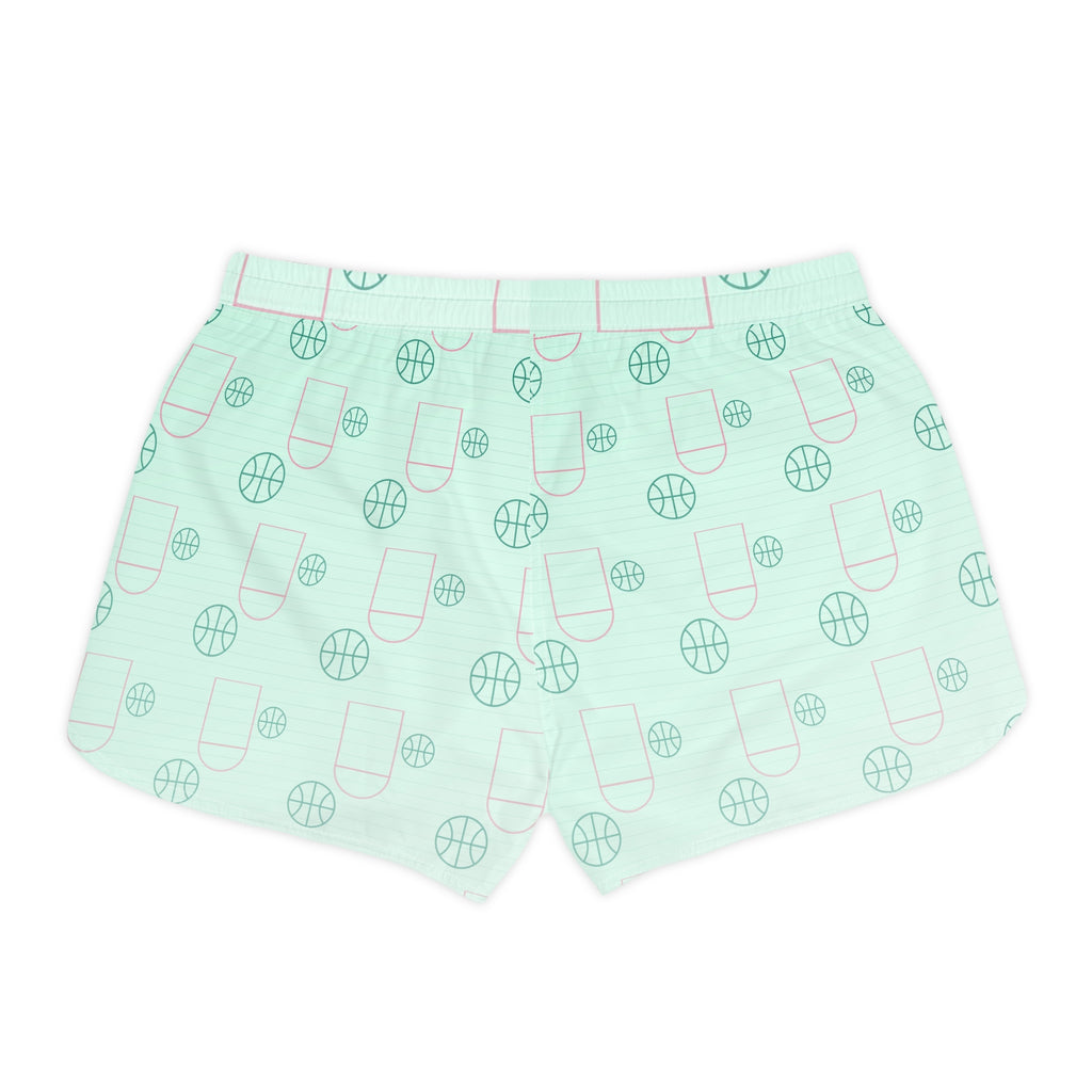 Basketball Mint Glow Court Seam Women's Athletic Shorts with Pockets