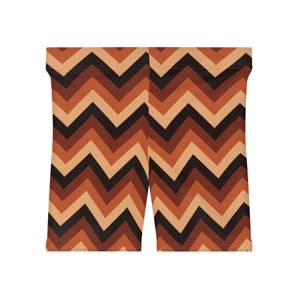 Auburn Chevron Women's Biker Shorts — High-Waist Workout Shorts